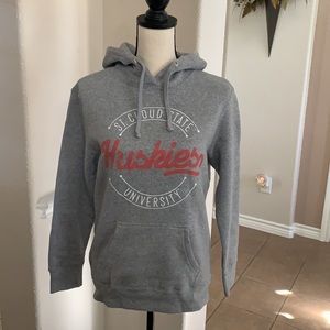Fall Rush gray with red lettering Huskies graphic sweatshirt hoodie Size S